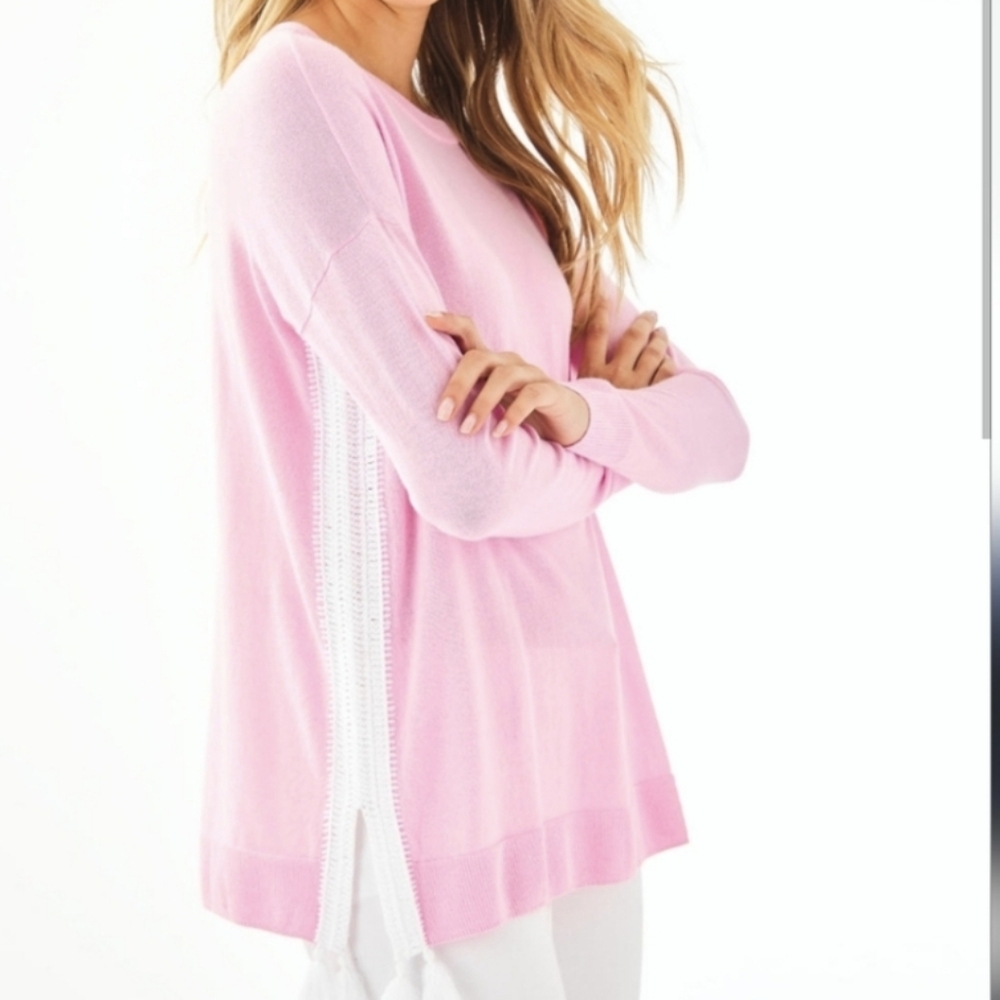Lilly Pulitzer Damara Coolmax sweater in pink Sz S EUC - Picture 1 of 8